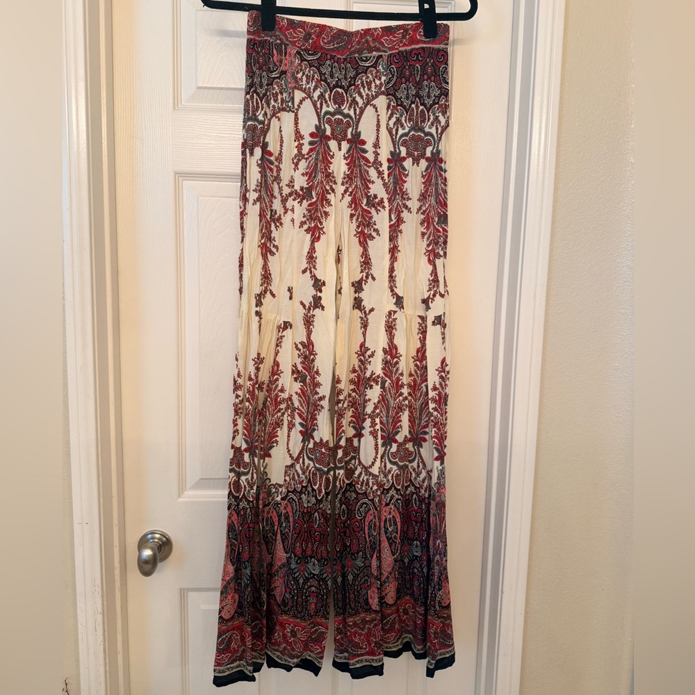 Boho Paisley Wide-Leg Pants - Size M